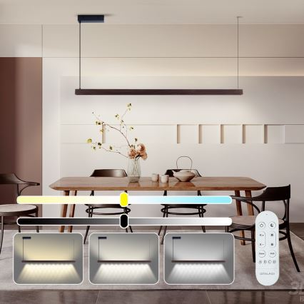 Immax NEO 07302L - LED Dimmelhető kábeles csillár MADEIRA LED/44W/230V Wi-Fi Tuya 202 cm dió + távirányító