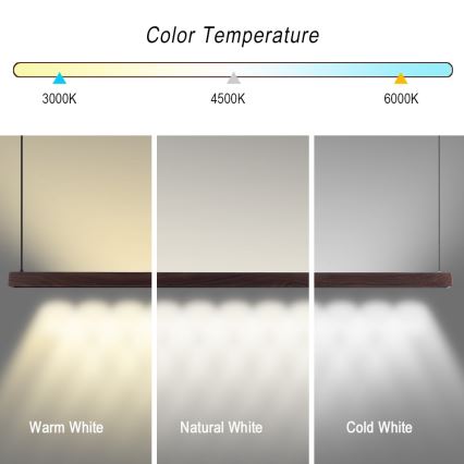 Immax NEO 07302L - LED Dimmelhető kábeles csillár MADEIRA LED/44W/230V Wi-Fi Tuya 202 cm dió + távirányító