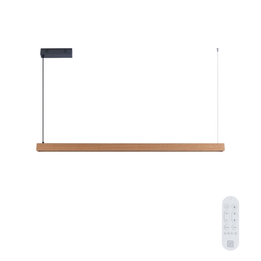 Immax NEO 07303L - LED fényerőszabályozható kábeles csillár MADEIRA LED/26W/230V Wi-Fi Tuya 122 cm tölgy + távirányító