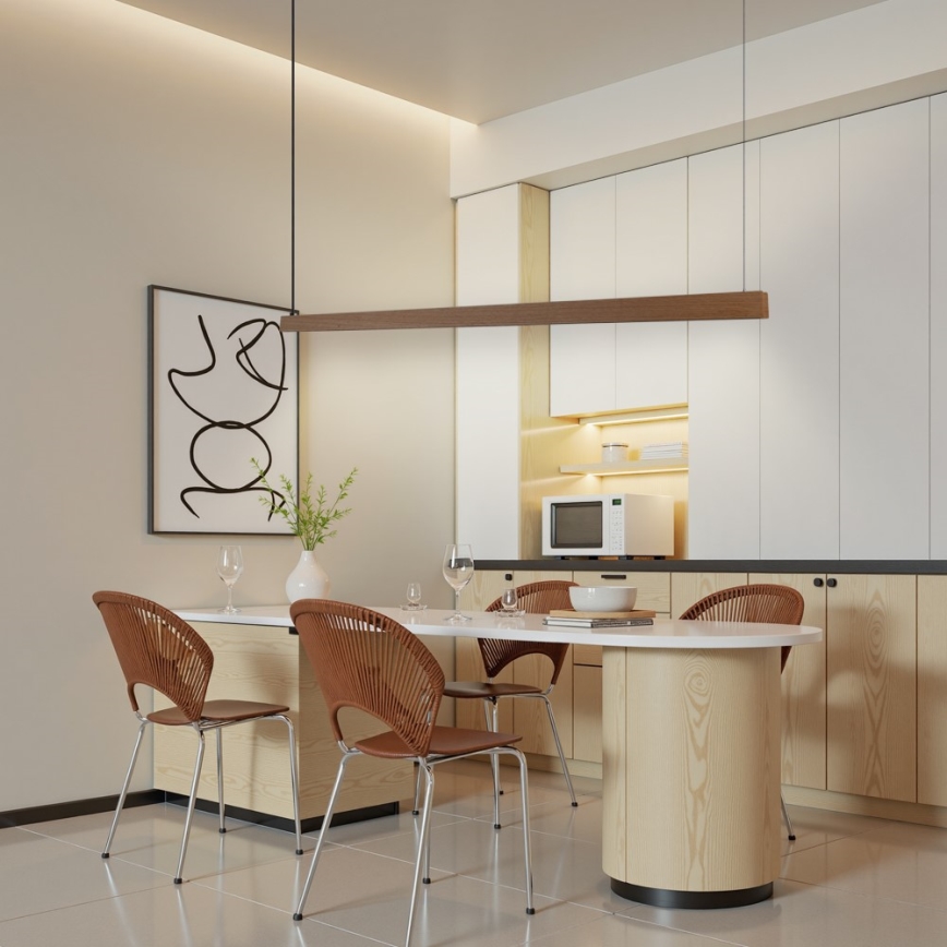 Immax NEO 07304L - Dimmelhető LED csillár kábelre szerelve MADEIRA LED/33W/230V Wi‑Fi Tuya 152 cm tölgy + távirányító