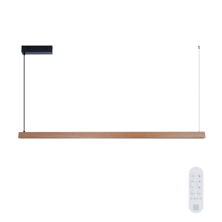 Immax NEO 07304L - Dimmelhető LED csillár kábelre szerelve MADEIRA LED/33W/230V Wi‑Fi Tuya 152 cm tölgy + távirányító
