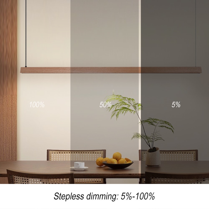 Immax NEO 07305L - Dimmelhető LED kábeles csillár MADEIRA LED/44W/230V Wi-Fi Tuya 202 cm tölgy + távirányító