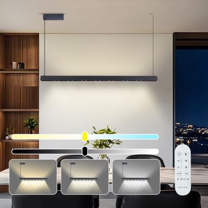 Immax NEO 07306L - MADEIRA LED fényerőszabályozható kábelcsillár LED/26W/230V Wi-Fi Tuya 122 cm fekete + távirányító