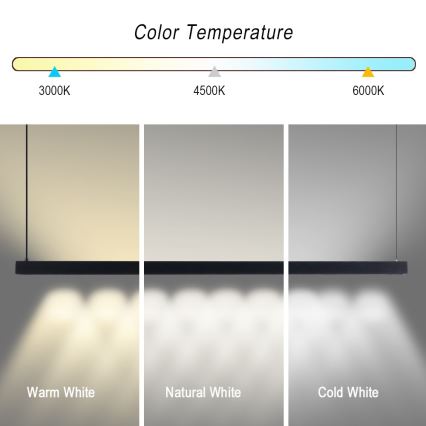 Immax NEO 07307L - LED fényerőszabályozható kábelre függesztett csillár MADEIRA LED/33W/230V Wi-Fi Tuya 152 cm fekete + távirányító