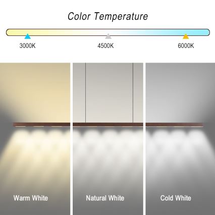 Immax NEO 07309L - dimmelhető LED kábeles csillár érzékelővel MADEIRA LED/37W/230V 157 cm diószínű
