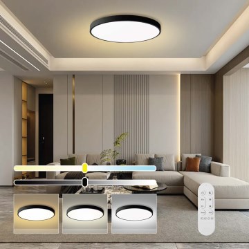 Immax NEO 07314L - LED dimmelhető mennyezeti lámpa SEMPLICI LED/128W/230V átm. 100 cm Wi-Fi Tuya fekete + távirányító