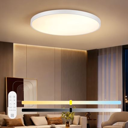 Immax NEO 07316L - Dimmelhető mennyezeti LED lámpa SEMPLICI LED/128W/230V Ø 100 cm Wi-Fi Tuya fehér + távirányító