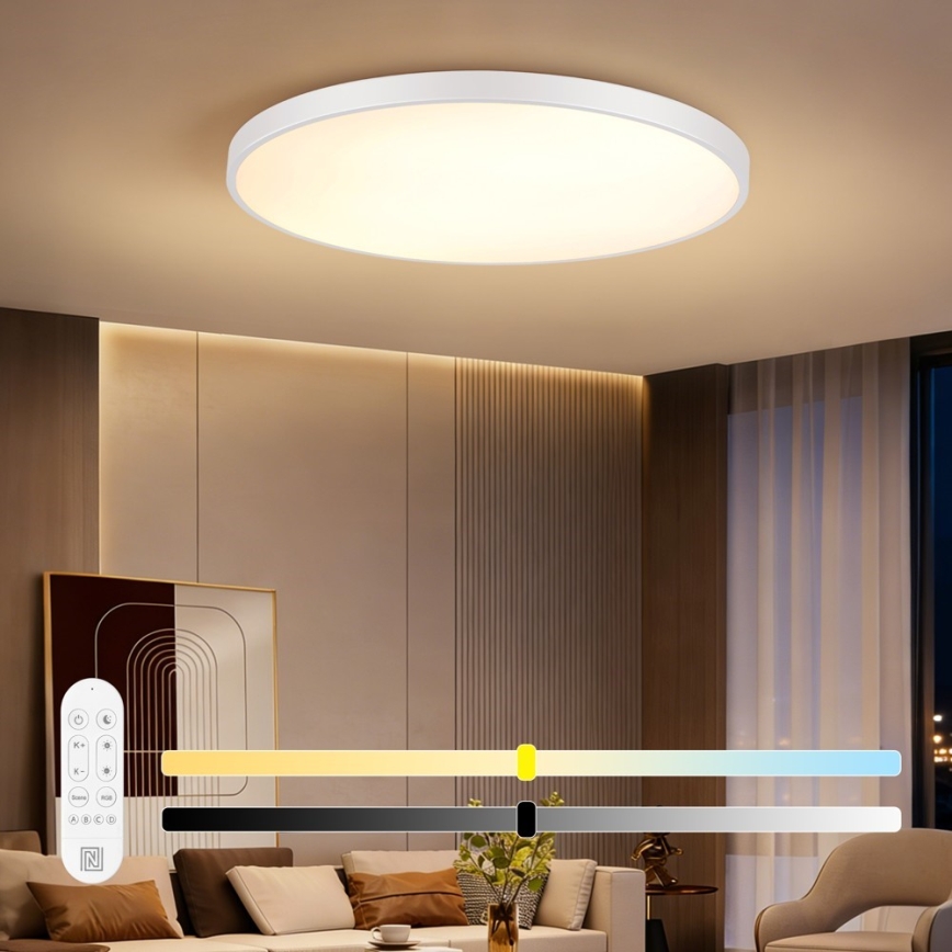 Immax NEO 07316L - Dimmelhető mennyezeti LED lámpa SEMPLICI LED/128W/230V Ø 100 cm Wi-Fi Tuya fehér + távirányító
