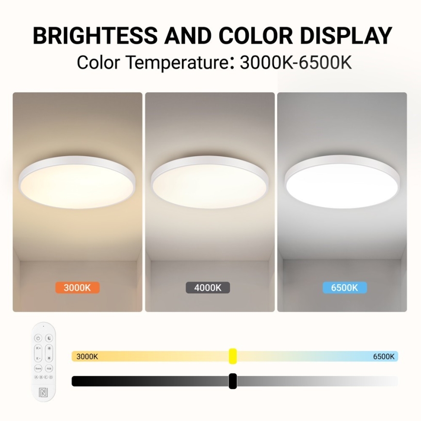 Immax NEO 07316L - Dimmelhető mennyezeti LED lámpa SEMPLICI LED/128W/230V Ø 100 cm Wi-Fi Tuya fehér + távirányító