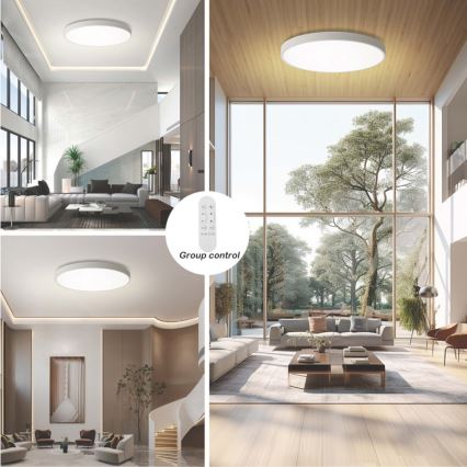 Immax NEO 07316L - Dimmelhető mennyezeti LED lámpa SEMPLICI LED/128W/230V Ø 100 cm Wi-Fi Tuya fehér + távirányító