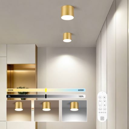 Immax NEO 07317L - RONDATE fényerőszabályozható LED mennyezeti lámpa LED/18W/230V, átm. 11,5 cm, Wi-Fi Tuya, arany