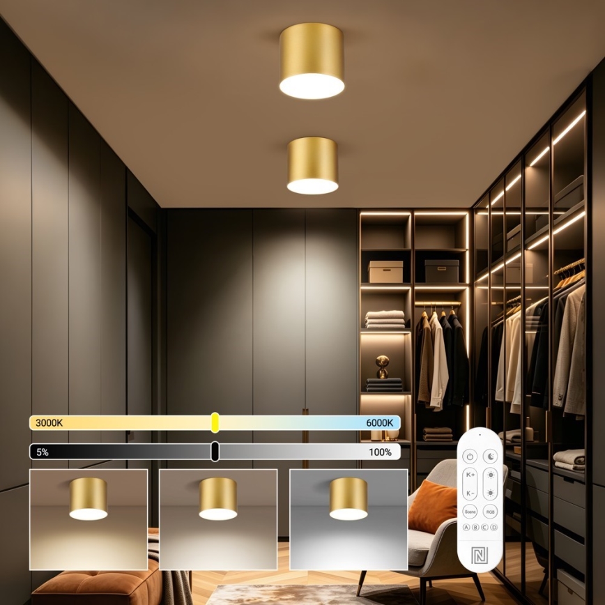 Immax NEO 07318L - LED dimmelhető mennyezeti lámpa RONDATE LED/32W/230V Ø 16,5 cm Wi-Fi Tuya arany