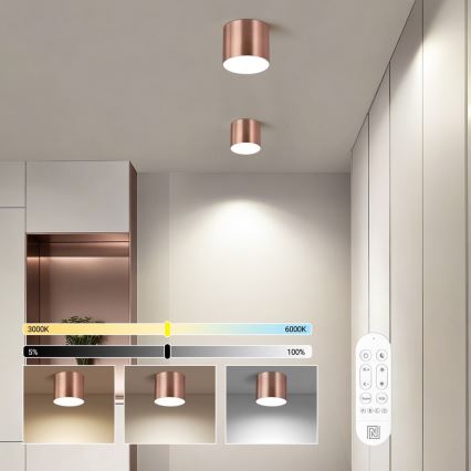Immax NEO 07319L - LED fényerőszabályozható mennyezeti lámpatest RONDATE LED/18W/230V átm. 11,5 cm Wi-Fi Tuya rózsaarany