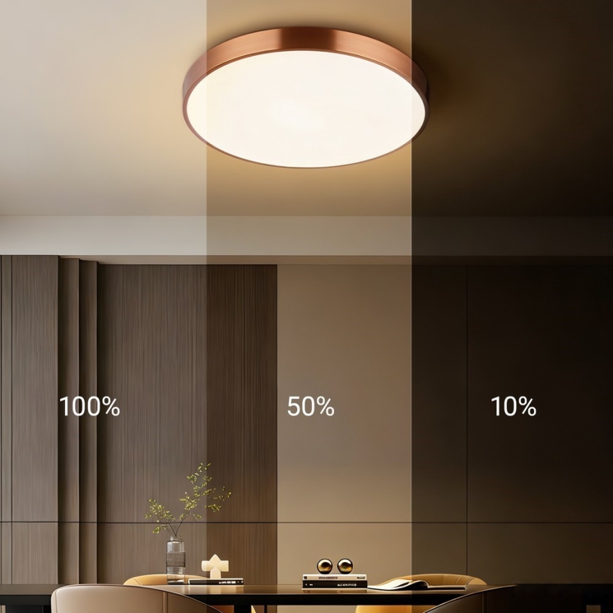 Immax NEO 07321L - LED dimmelhető mennyezeti lámpa NEO LITE SEMPLICI LED/36W/230V átm. 40 cm Tuya rózsa arany + távirányító