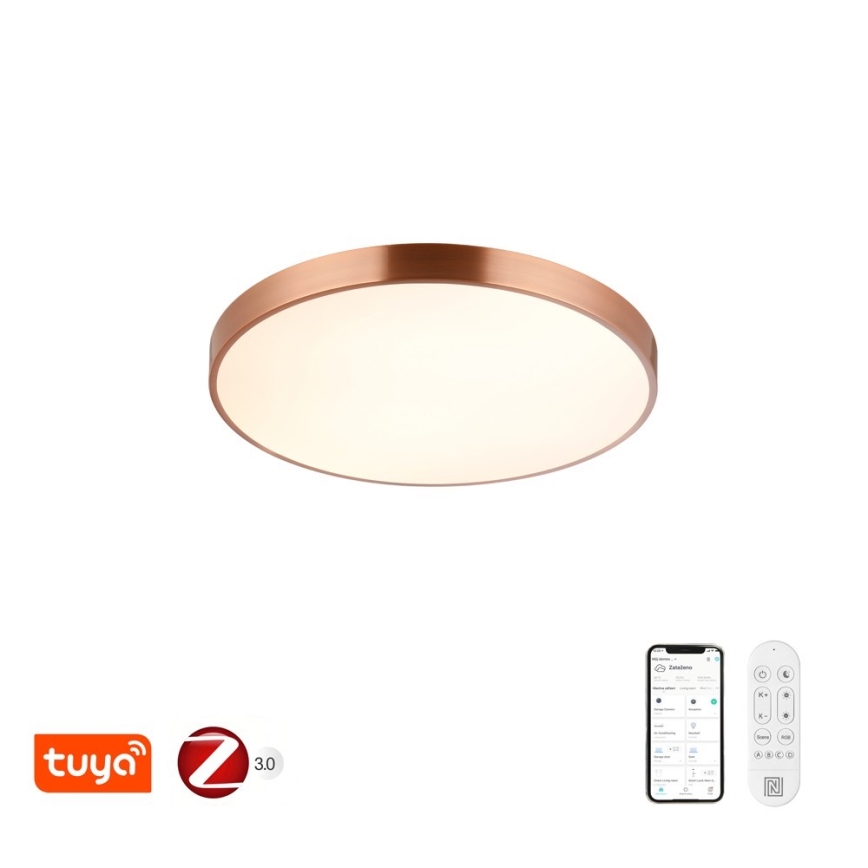 Immax NEO 07322L - Fényerőszabályozható mennyezeti lámpa NEO LITE SEMPLICI LED/60W/230V, átm. 60 cm Tuya rózsaarany + távirányító