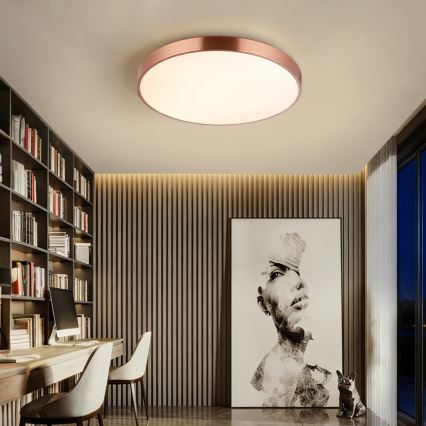 Immax NEO 07322L - Fényerőszabályozható mennyezeti lámpa NEO LITE SEMPLICI LED/60W/230V, átm. 60 cm Tuya rózsaarany + távirányító