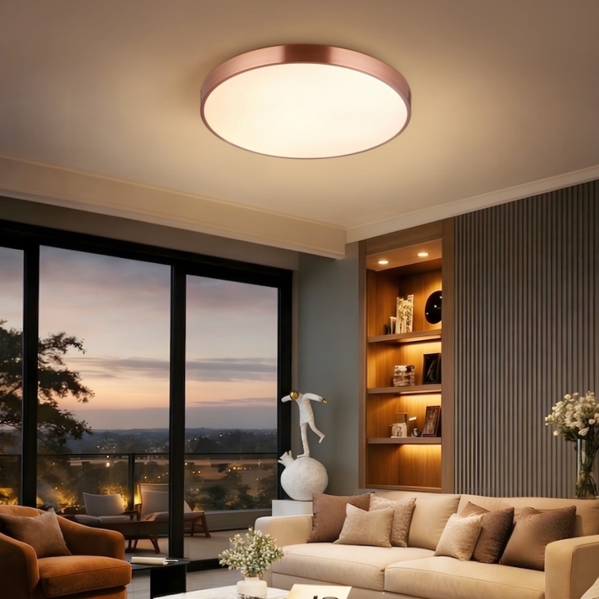 Immax NEO 07322L - Fényerőszabályozható mennyezeti lámpa NEO LITE SEMPLICI LED/60W/230V, átm. 60 cm Tuya rózsaarany + távirányító