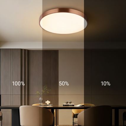 Immax NEO 07322L - Fényerőszabályozható mennyezeti lámpa NEO LITE SEMPLICI LED/60W/230V, átm. 60 cm Tuya rózsaarany + távirányító