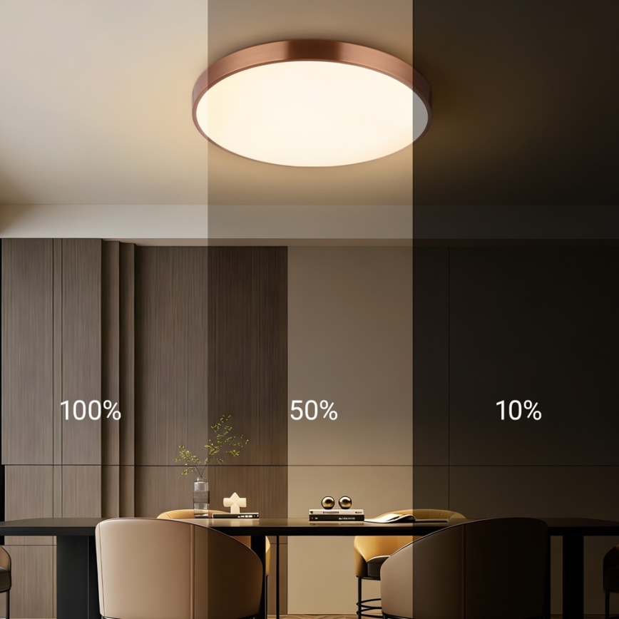 Immax NEO 07322L - Fényerőszabályozható mennyezeti lámpa NEO LITE SEMPLICI LED/60W/230V, átm. 60 cm Tuya rózsaarany + távirányító