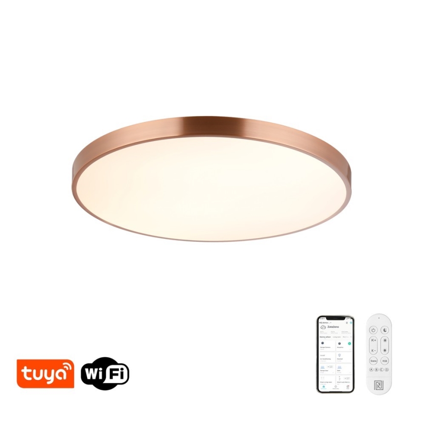 Immax NEO 07323L - LED dimmelhető mennyezeti lámpa SEMPLICI LED/96W/230V átm. 80 cm Wi-Fi Tuya rózsaarany + távirányító