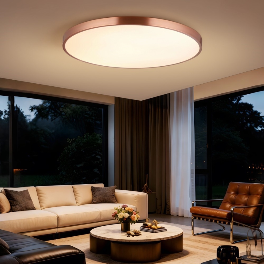 Immax NEO 07324L - SEMPLICI LED dimmelhető mennyezeti lámpatest LED/128W/230V, átmérő 100 cm, Wi‑Fi Tuya, arany + távirányító