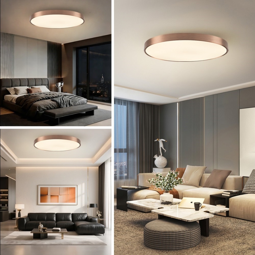 Immax NEO 07324L - SEMPLICI LED dimmelhető mennyezeti lámpatest LED/128W/230V, átmérő 100 cm, Wi‑Fi Tuya, arany + távirányító