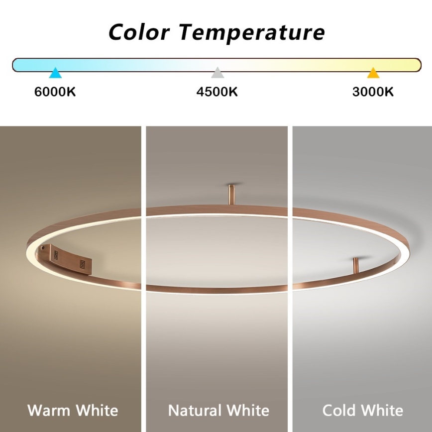 Immax NEO 07325-120C - LED Dimmelhető mennyezeti lámpa FINO LED/72W/230V 120 cm Tuya rózsaarany + távirányító