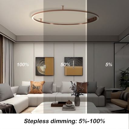 Immax NEO 07325-120C - LED Dimmelhető mennyezeti lámpa FINO LED/72W/230V 120 cm Tuya rózsaarany + távirányító