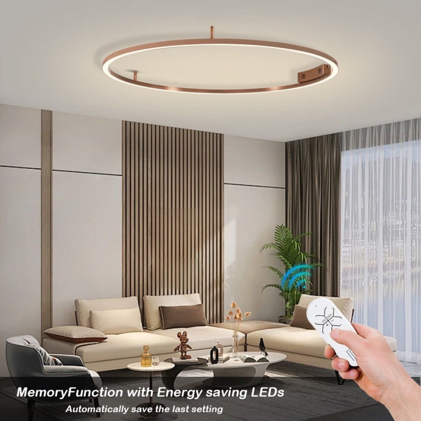 Immax NEO 07325-120C - LED Dimmelhető mennyezeti lámpa FINO LED/72W/230V 120 cm Tuya rózsaarany + távirányító