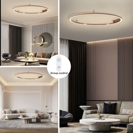 Immax NEO 07325-120C - LED Dimmelhető mennyezeti lámpa FINO LED/72W/230V 120 cm Tuya rózsaarany + távirányító