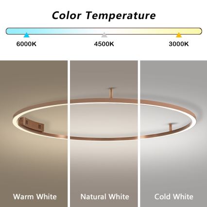 Immax NEO 07325-120C - FINO LED dimmelhető mennyezeti lámpatest, 72 W, 230 V, 120 cm, Tuya-kompatibilis, rózsaarany, távirányítóval