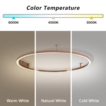 Immax NEO 07326-80C - FINO LED dimmelhető mennyezeti lámpa LED/55W/230V 80 cm Tuya rózsaarany + távirányító