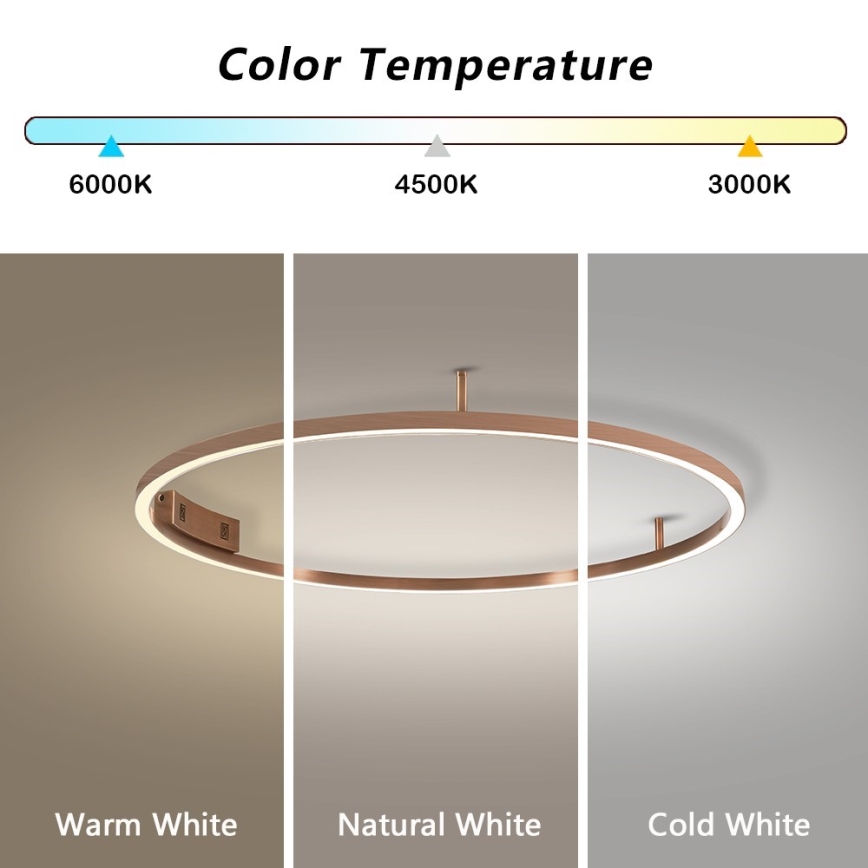 Immax NEO 07326-80C - FINO LED dimmelhető mennyezeti lámpa LED/55W/230V 80 cm Tuya rózsaarany + távirányító