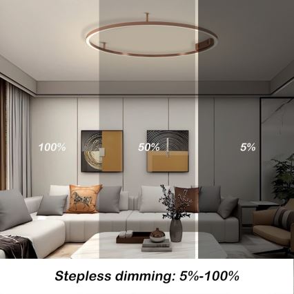 Immax NEO 07326-80C - FINO LED dimmelhető mennyezeti lámpa LED/55W/230V 80 cm Tuya rózsaarany + távirányító