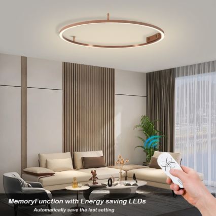 Immax NEO 07326-80C - FINO LED dimmelhető mennyezeti lámpa LED/55W/230V 80 cm Tuya rózsaarany + távirányító