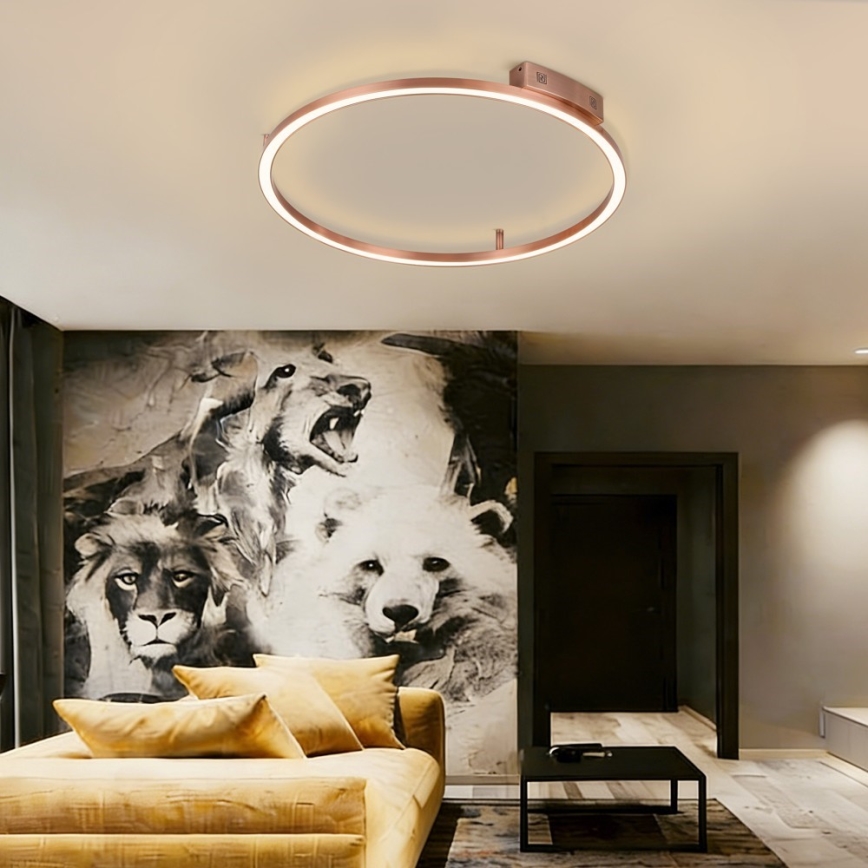Immax NEO 07326-80C - FINO LED dimmelhető mennyezeti lámpa LED/55W/230V 80 cm Tuya rózsaarany + távirányító