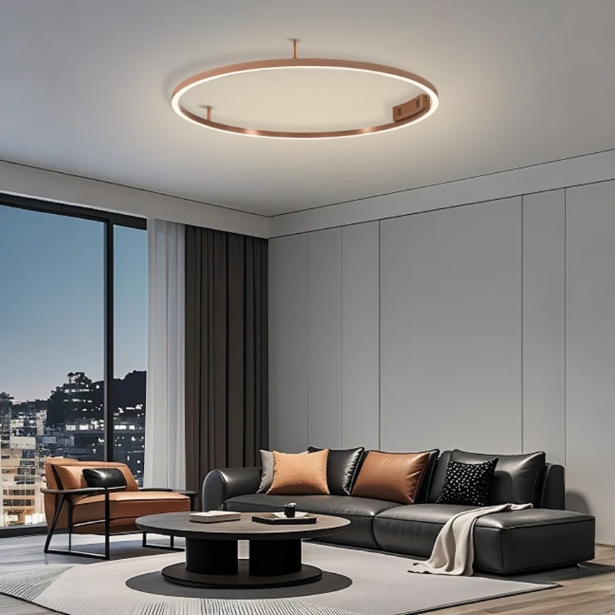 Immax NEO 07326-80C - FINO LED dimmelhető mennyezeti lámpa LED/55W/230V 80 cm Tuya rózsaarany + távirányító