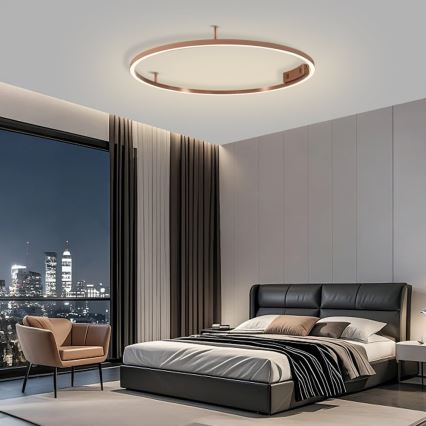 Immax NEO 07326-80C - FINO LED dimmelhető mennyezeti lámpa LED/55W/230V 80 cm Tuya rózsaarany + távirányító