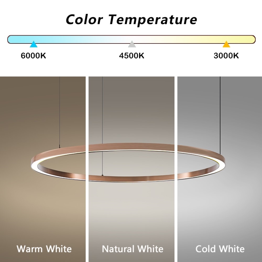 Immax NEO 07327L - LED-dimmelhető, kábellel függesztett FINO csillár LED/55W/230V 80 cm Tuya rózsaarany + távirányító