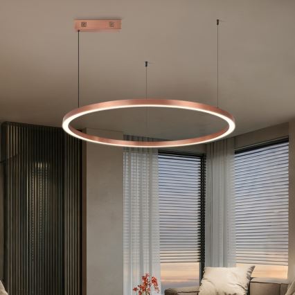 Immax NEO 07327L - LED-dimmelhető, kábellel függesztett FINO csillár LED/55W/230V 80 cm Tuya rózsaarany + távirányító