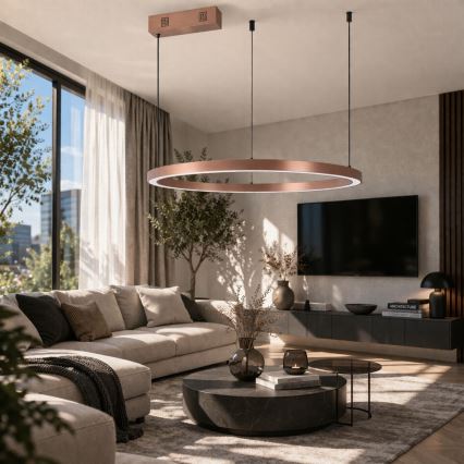 Immax NEO 07327L - LED-dimmelhető, kábellel függesztett FINO csillár LED/55W/230V 80 cm Tuya rózsaarany + távirányító