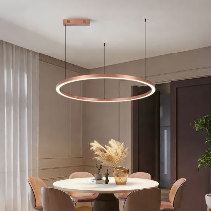 Immax NEO 07327L - LED-dimmelhető, kábellel függesztett FINO csillár LED/55W/230V 80 cm Tuya rózsaarany + távirányító