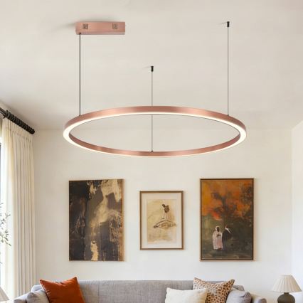 Immax NEO 07327L - LED-dimmelhető, kábellel függesztett FINO csillár LED/55W/230V 80 cm Tuya rózsaarany + távirányító