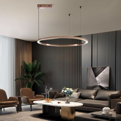 Immax NEO 07327L - LED-dimmelhető, kábellel függesztett FINO csillár LED/55W/230V 80 cm Tuya rózsaarany + távirányító