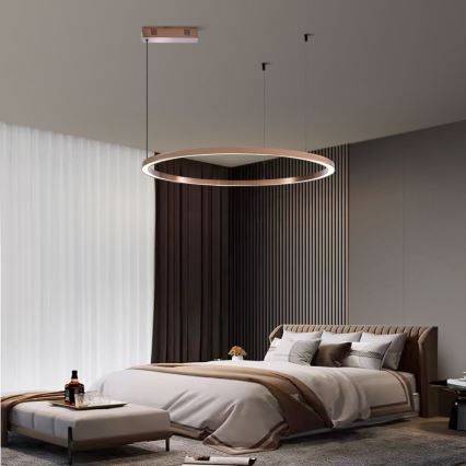 Immax NEO 07327L - LED-dimmelhető, kábellel függesztett FINO csillár LED/55W/230V 80 cm Tuya rózsaarany + távirányító