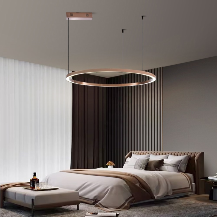 Immax NEO 07327L - LED-dimmelhető, kábellel függesztett FINO csillár LED/55W/230V 80 cm Tuya rózsaarany + távirányító