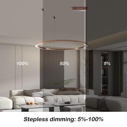 Immax NEO 07327L - LED dimmelhető kábeles csillár FINO LED/55W/230V 80 cm rózsaarany Tuya + távirányító