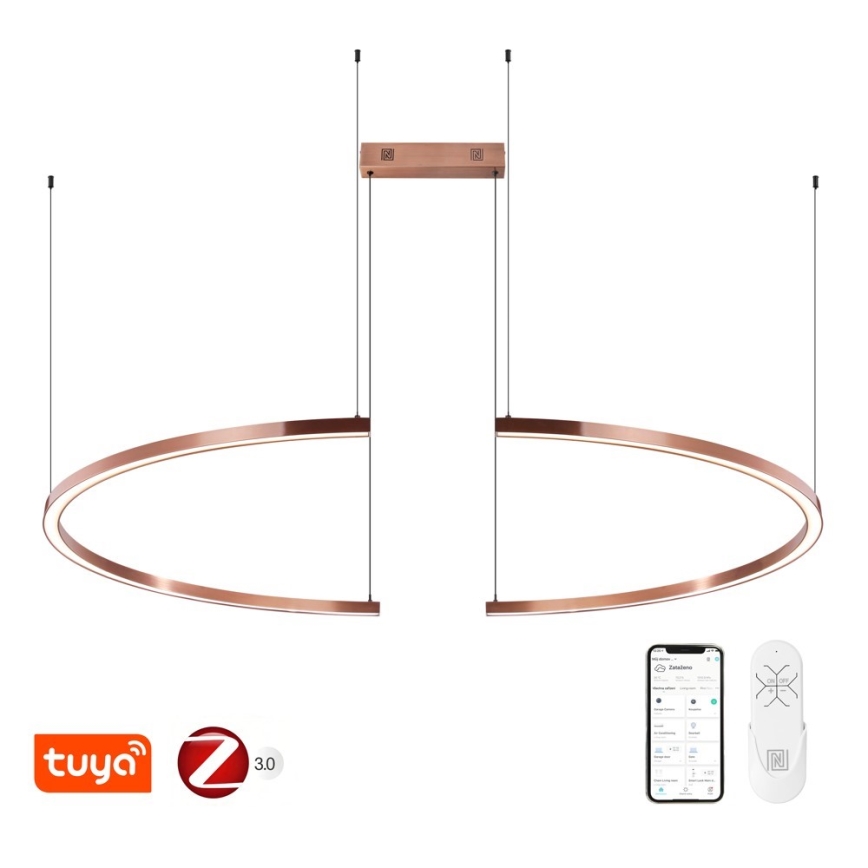 Immax NEO 07328L - LED fényerőszabályozható kábeles csillár FINO LED/72W/230V 120 cm Tuya rózsaarany + távirányítóval