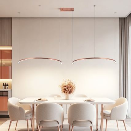 Immax NEO 07328L - LED fényerőszabályozható kábeles csillár FINO LED/72W/230V 120 cm Tuya rózsaarany + távirányítóval