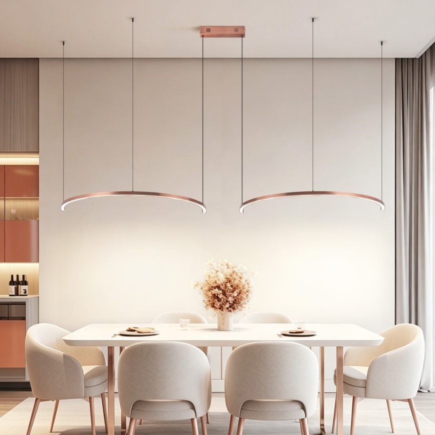 Immax NEO 07328L - LED fényerőszabályozható kábeles csillár FINO LED/72W/230V 120 cm Tuya rózsaarany + távirányítóval